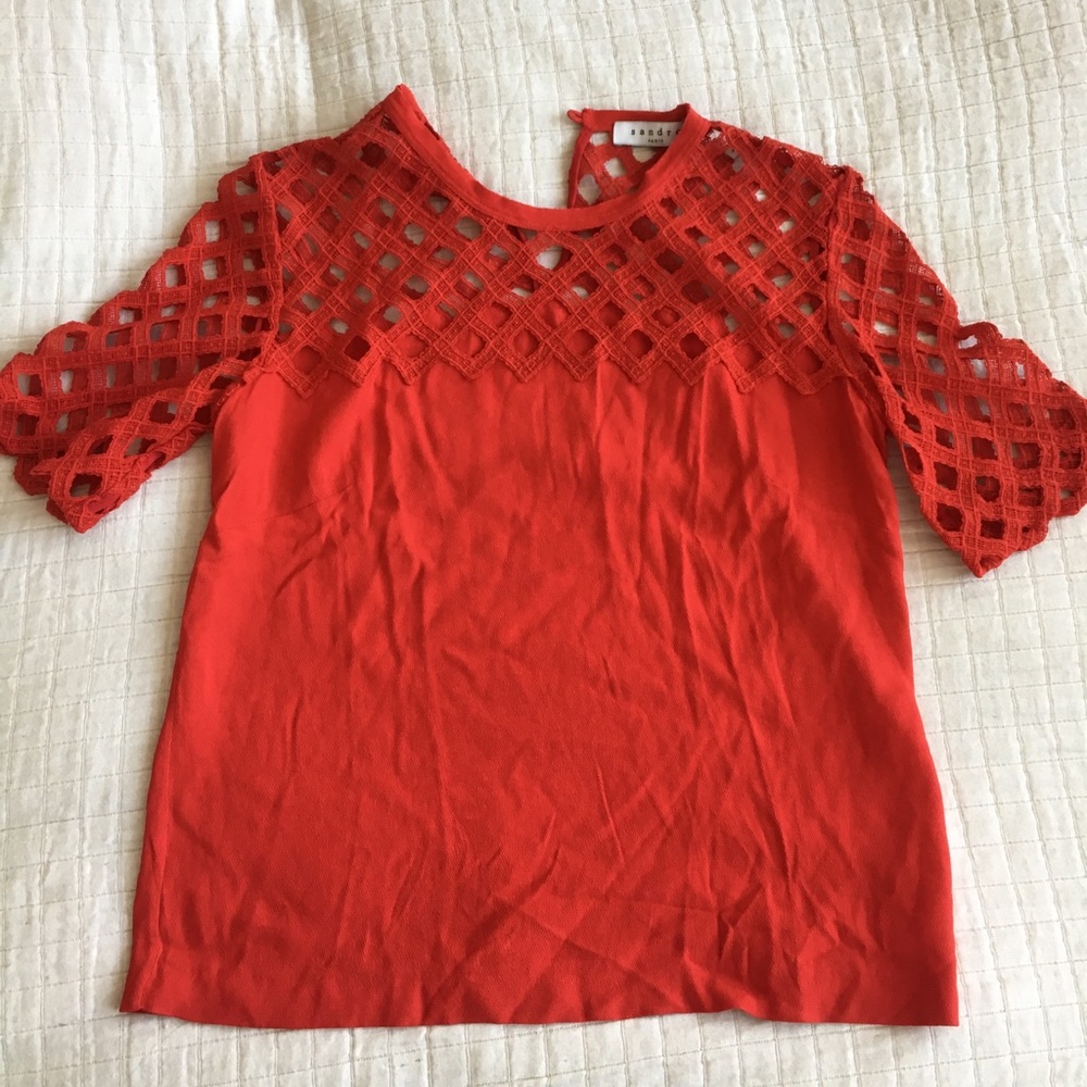 Sandro croché shirt silk